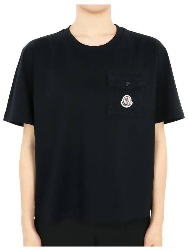 Pocket Short Sleeve T-Shirt Night Blue - MONCLER - BALAAN 2