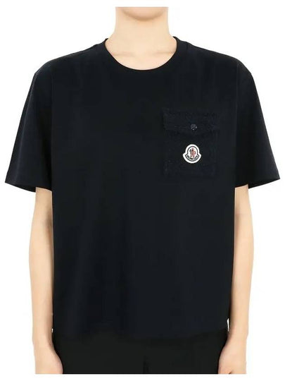 Pocket Short Sleeve T-Shirt Night Blue - MONCLER - BALAAN 2