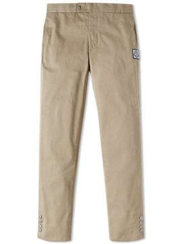 Men's Gamma Blue Cotton Gabardine Pants Beige - MONCLER - BALAAN 1