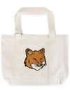 Fox Head Print Tote Bag Ecru - MAISON KITSUNE - BALAAN 3