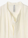 Silk Draped Scarf Blouse Cream - NOIRER FOR WOMEN - BALAAN 11