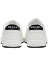 Downtown Perforated Leather Low Top Sneakers White - PRADA - BALAAN 4