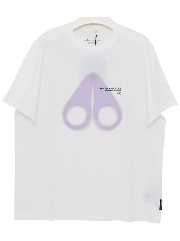 Maurice Logo Print Short Sleeve T-Shirt White - MOOSE KNUCKLES - BALAAN 3