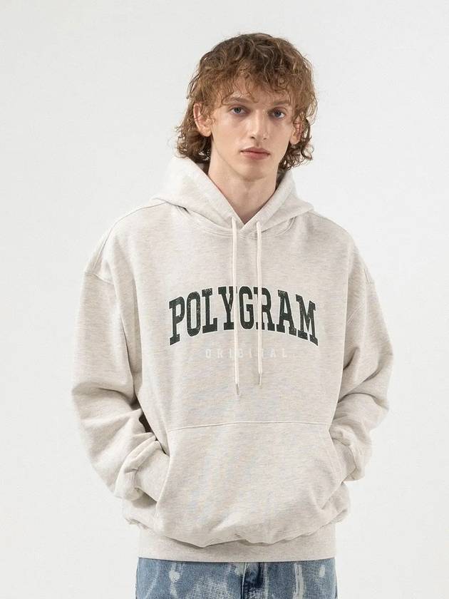 OG LOGO VINTAGE HOOD TEE OATMEAL - POLYGRAM - BALAAN 4