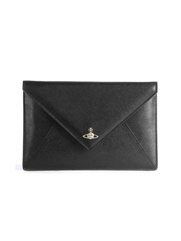 Saffiano Envelope Clutch Bag Black - VIVIENNE WESTWOOD - BALAAN 1