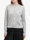 Face Patch Crop Cardigan Light Grey Melange - ACNE STUDIOS - BALAAN 3