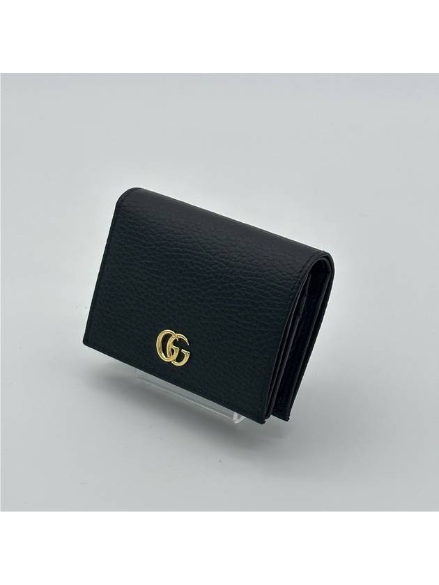 GG Marmont Leather Half Wallet Black - GUCCI - BALAAN 7