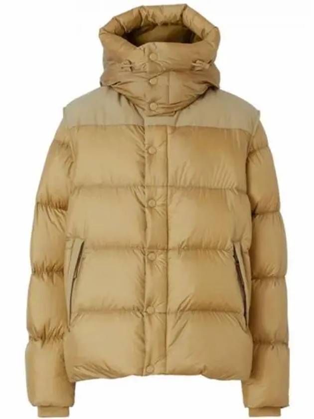 Men's Detachable Sleeve Hooded Padding Beige - BURBERRY - BALAAN 2