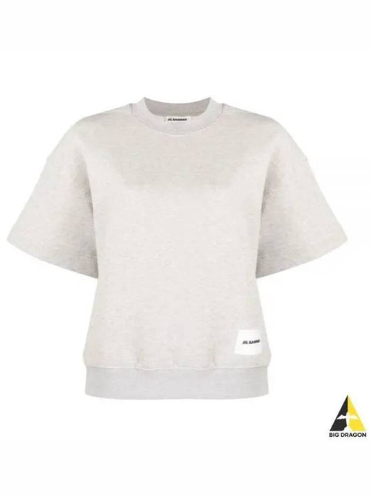 Logo Patch Cotton Short Sleeve T-Shirt Light Grey - JIL SANDER - BALAAN 2