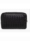 Intrecciato Zipper Leather Pouch Bag Navy - BOTTEGA VENETA - BALAAN 2