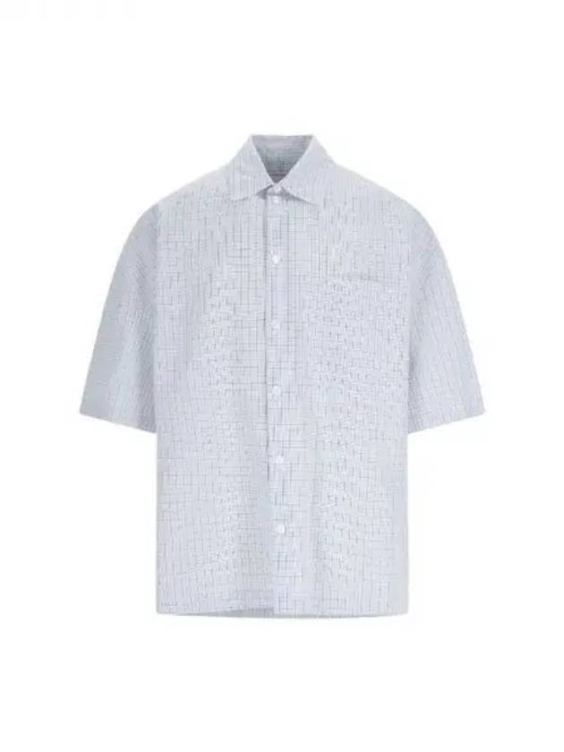 BV embroidery checked cotton linen shirt 270919 - BOTTEGA VENETA - BALAAN 1