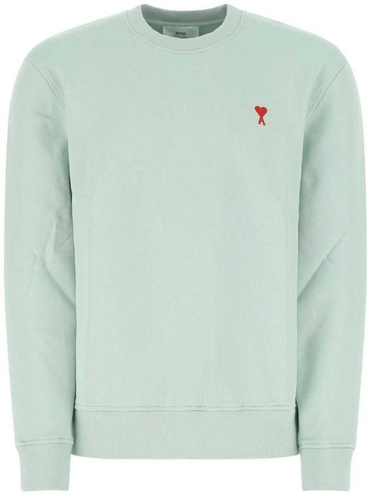 Small Heart Logo Sweatshirt Mint Green - AMI - BALAAN 1