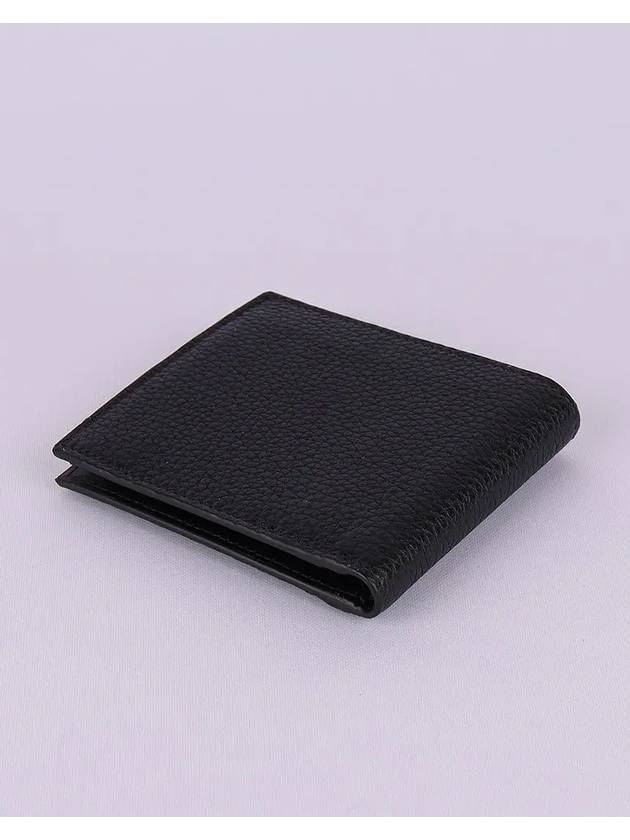 Triangle Logo Leather Half Wallet Black - PRADA - BALAAN 5