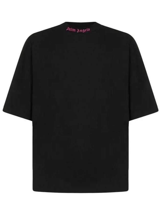 Back Logo Oversized Short Sleeve T-Shirt Black - PALM ANGELS - BALAAN 2