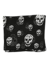 Skull Print Silk Scarf Black - ALEXANDER MCQUEEN - BALAAN.