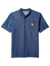 Polo short sleeve t shirt dark cobalt blue heather K570 413 - CARHARTT - BALAAN 1