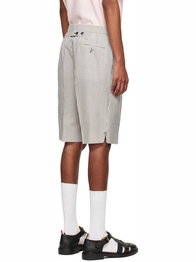 Classic Striped Backstrap Wool Bermuda Shorts Grey - THOM BROWNE - BALAAN 3