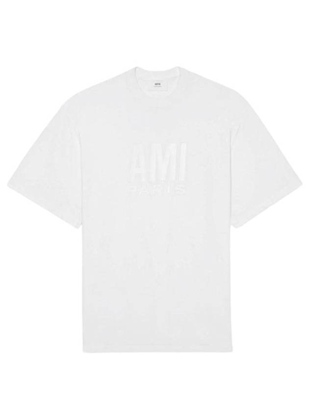 Logo Overfit Short Sleeve T-Shirt White - AMI - BALAAN 2