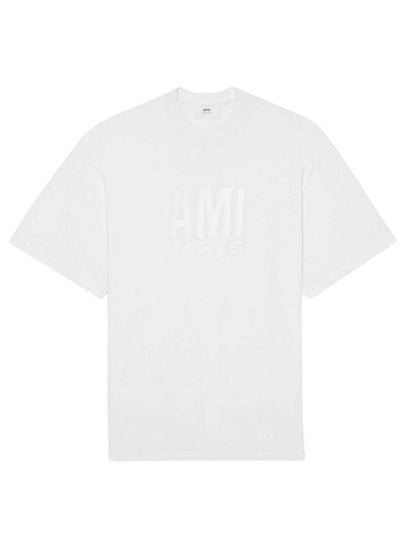 Logo Overfit Short Sleeve T-Shirt White - AMI - BALAAN 2