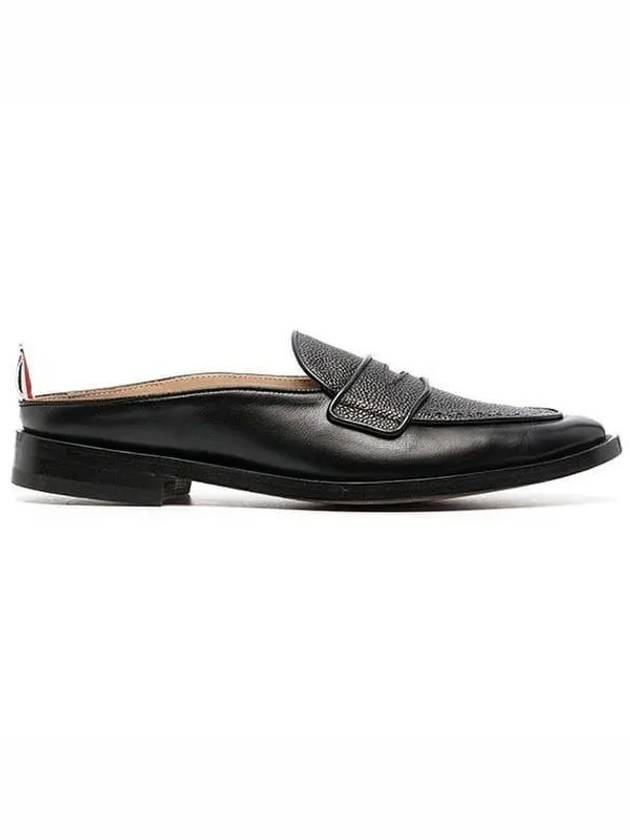 Varsity Grain Leather Penny Bloafer Black - THOM BROWNE - BALAAN 2