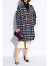 Gabriel Wool Check Single Coat Navy - ISABEL MARANT - BALAAN 3