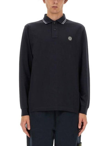 Logo Patch Polo Shirt Blue - STONE ISLAND - BALAAN 1