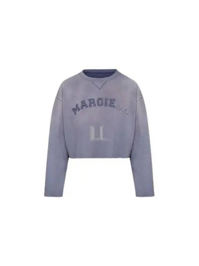 Logo Vintage Cropped Cotton Long Sleeve T-Shirt Lilac - MAISON MARGIELA - BALAAN 2