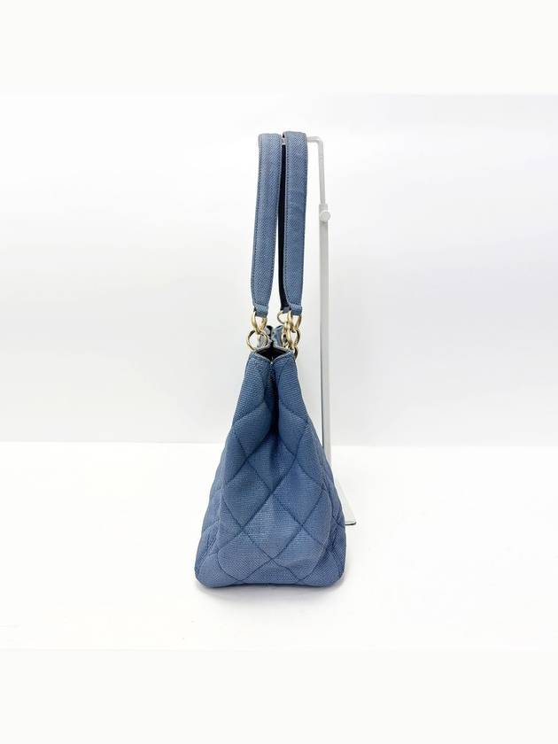 Light blue quilted denim canvas 8th division chain shoulder bag 4VCHB27321 - CHANEL - BALAAN 4