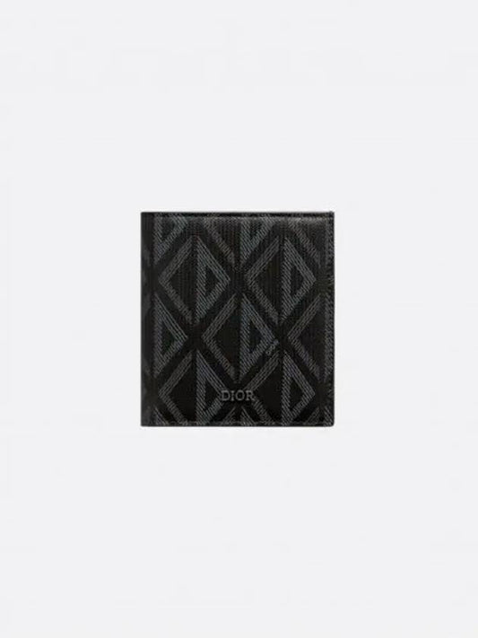 Vertical CD Diamond Canvas Half Wallet Black - DIOR - BALAAN 2