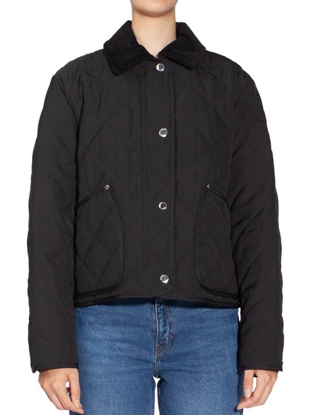 Striped point cropped quilted jacket black - BURBERRY - BALAAN 2