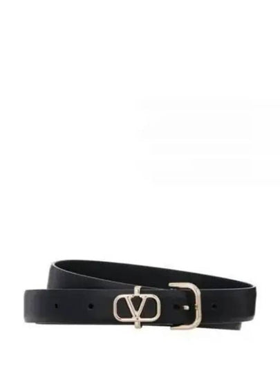 V Logo Leather Belt Black - VALENTINO - BALAAN 2