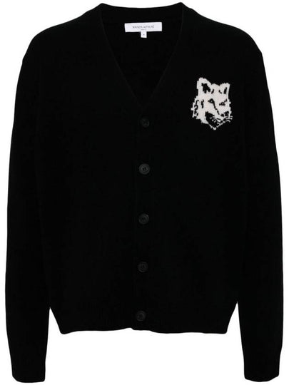 Fox Head Intarsia Comfort Cardigan Black - MAISON KITSUNE - BALAAN 2