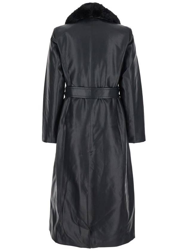 Faux Leather Robe Coat W Fx Fur Collar - MICHAEL KORS - BALAAN 3