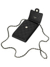 Phone holder chain calfskin caviar gold plated black - CHANEL - BALAAN 10