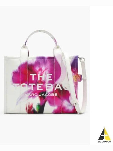 Floral Leather Medium Tote White Multi MBBAA24012PCH - MARC JACOBS - BALAAN 1