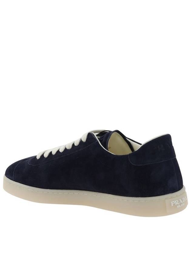 Lane Suede Low Top Sneakers Navy - PRADA - BALAAN 4