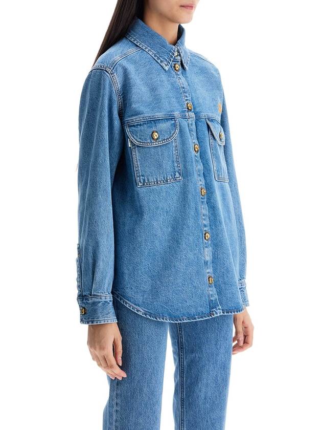 blue denim shirt in cotton with high collar - BLAZE MILANO - BALAAN 2