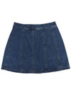 Women's Poppy Front Button Denim A-Line Skirt Blue - A.P.C. - BALAAN 3