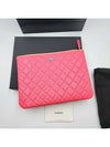 Women's Clutch Bag Pouch Caviar Medium Pink A82545 - CHANEL - BALAAN 5