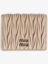 Matelasse Leather Half Wallet Light Pink - MIU MIU - BALAAN 3