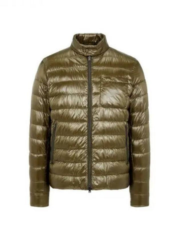 Men s Button High Neck Goose Down Padded Jacket Khaki 270781 - HERNO - BALAAN 1