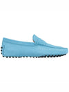 Men's Suede Gommino Driving Shoes Light Blue - TOD'S - BALAAN 1