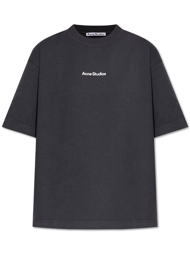 Stamp Logo Cotton Short Sleeve T-Shirt Black - ACNE STUDIOS - BALAAN 2