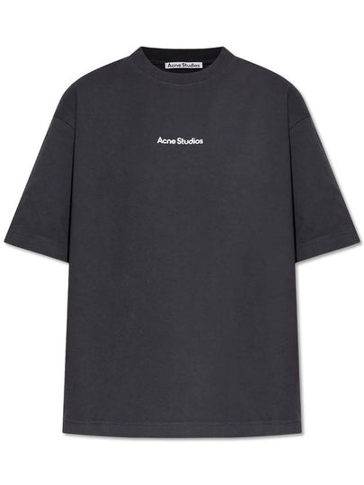 Stamp Logo Cotton Short Sleeve T-Shirt Black - ACNE STUDIOS - BALAAN 2