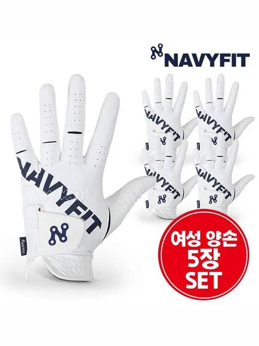 5 Piece Set Navy Fit Golf Gloves Racing Knuckle Premium Microfiber Women s Both Hands - HEAL CREEK - BALAAN 1