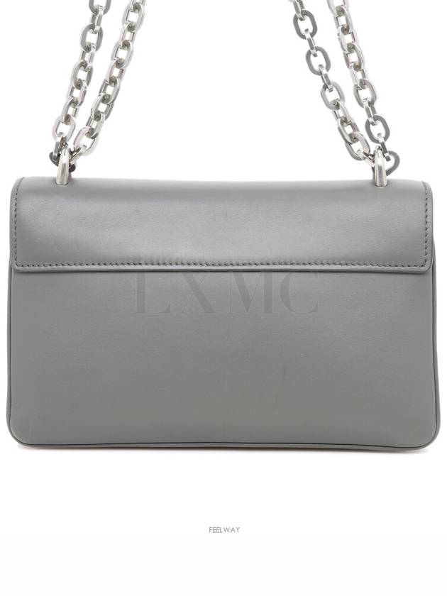 City Caprede Gray Silver Logo Chain Bag 1BD009 - PRADA - BALAAN 5