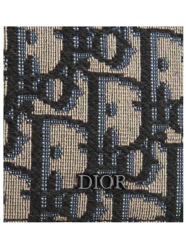 Oblique Jacquard Grained Leather Card Wallet Black - DIOR - BALAAN 4