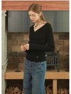 Effloresce V-neck Wrap Knit Top Black - MICANE - BALAAN 5