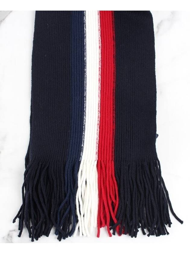 Three Stripes Wool Scarf Muffler - MONCLER - BALAAN 4