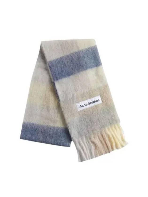 Check Mohair Muffler Vanilla Beige Lavender - ACNE STUDIOS - BALAAN 2